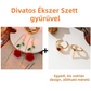 Vörös rózsa alakú fülbevalók kristályos szárral