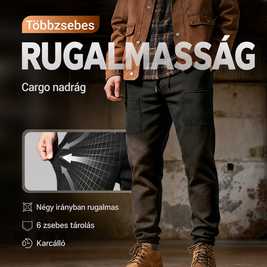 👖MultiPants – Extra rugalmas és strapabíró sokzsebes férfi cargo nadrág, maximális kényelemmel✨