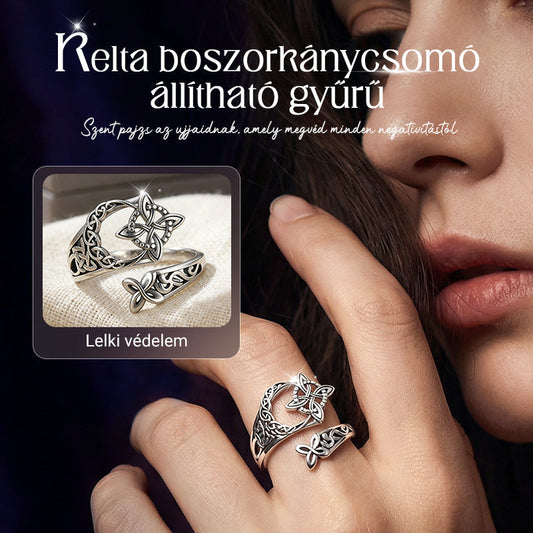 925 sterling ezüst kelta csomós nyitott gyűrű