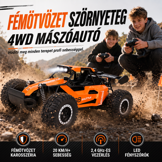 🏎️Nagy sebességű, négykerék-meghajtású RC terepjáró – Erős motor, terepen is könnyen használható✨