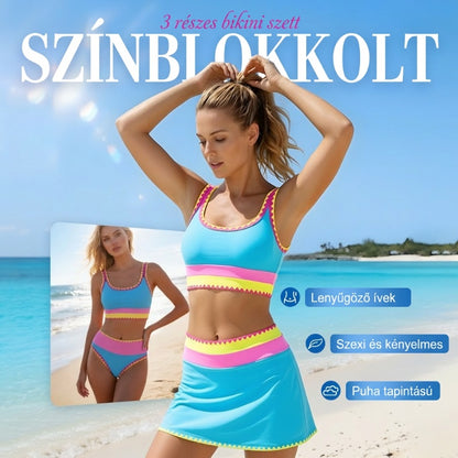 🏖️👙 Ütős színblokkos, patchwork bikini