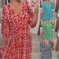 🔥2025✨[S-5XL]👗Virágos ruha hegyes nyakkivágással
