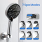 💧🚿 Magas nyomásfokozó zuhanyfej 15cm nagy sugárzó 7 sebességgel állítható lándzsával ABS tartós zuhanyfejjel