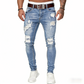 👖Férfi stílusos, szakadt skinny farmer