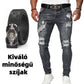 👖Férfi stílusos, szakadt skinny farmer
