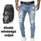 👖Férfi stílusos, szakadt skinny farmer