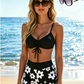 🌞👙 Női bikini szett zsinórral és mintával (rövidnadrággal) ⛱️