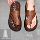👞🌿 Lélegző puha bőrből készült kültéri szandálok férfiaknak, plusz méretekben 🦶💕