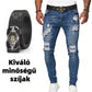 👖Férfi stílusos, szakadt skinny farmer