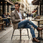 👖Férfi stílusos, szakadt skinny farmer