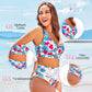 【S-2XL】👙Női divatos, szexi, nyomtatott fürdőruha 3 darabos szett