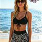 🌞👙 Női bikini szett zsinórral és mintával (rövidnadrággal) ⛱️