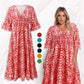 🔥2025✨[S-5XL]👗Virágos ruha hegyes nyakkivágással