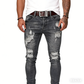 👖Férfi stílusos, szakadt skinny farmer