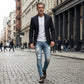 👖Férfi stílusos, szakadt skinny farmer