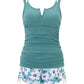 [S-3XL]💃Nyári Cool Deal-40% LE🌊🎨Tummy Control Kétrészes Tankini Szett