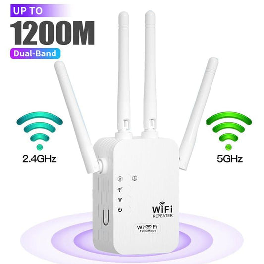 🎁Utolsó nap akció 40% 🔥WiFi Extender 2025,1200Mbps kétsávos (5GHz/2,4GHz) jel erősítő, 10 000 négyzetlábas területet és 50 eszközt fed le, Ethernet porttal ellátott repeater otthoni használatra, ajándékokhoz