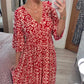 🔥2025✨[S-5XL]👗Virágos ruha hegyes nyakkivágással