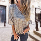 🌞HOT SALE 40% OFF👚Női laza V-nyakú leopárd nyomtatott fél ujjú póló