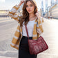👜✨ Vintage puha PU bőr táska! Többrekeszes + kettős hordozási mód, elegáns és sokoldalú!