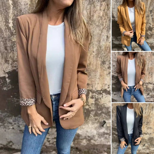 🌸[S-4XL]💐 Női stílusos blézer leopárd mintás béléssel