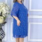 🌿【S-4XL】✨Kerek nyakú sifon hosszú ruha🍀