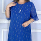 🌿【S-4XL】✨Kerek nyakú sifon hosszú ruha🍀