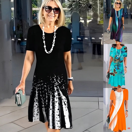 【S-4XL】👗Női rakott ruha színes blokkokkal