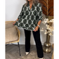 🍀【S-3XL】😍Női geometrikus mintás V-nyakú blúz🌹