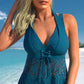 【S-3XL】🩱Csipke V-nyakú csipke fürdőruha Kétrészes szett🏖️