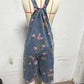 😍【S-XL】🌸2025 Új Divat🌸 Vintage Virágmintás Farmer Overall
