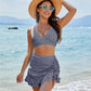 😍👙Magas derekú női bikiniszett haskontroll Gingham