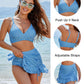 😍👙Magas derekú női bikiniszett haskontroll Gingham