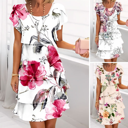 💖[S-3XL]🌸Női réteges A vonalú miniruha