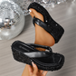 🎉2025 Újonnan érkezett👠Női vastag talpú flitteres szandálos flip-flopok💃