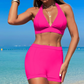 Halter Neck Top és Fitted Swim Shorts szétválasztható fürdőruha