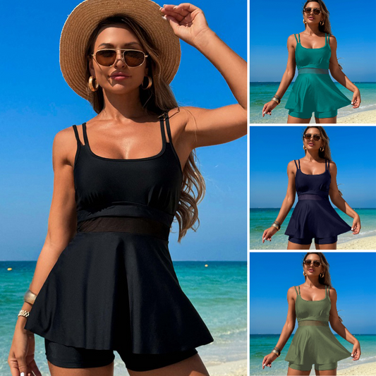 🔥👙 Női kétrészes magas fürdőruha Tankini ruha
