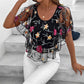 🔥[S-XL]👚 Női nyomtatott hálós patchwork felső 🥰