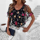 🔥[S-XL]👚 Női nyomtatott hálós patchwork felső 🥰