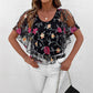 🔥[S-XL]👚 Női nyomtatott hálós patchwork felső 🥰