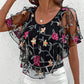 🔥[S-XL]👚 Női nyomtatott hálós patchwork felső 🥰
