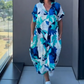🌿[S-3XL] 🌿Női elegáns V-nyakú nyomtatott ruha