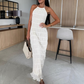 💃[S-XL]😍Rakott textúra Halter nyak Backless Maxi ruha