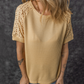 💖✨[S-2XL]👚 Női alkalmi rövid ujjú laza üreges ki rövid ujjú
