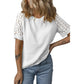 💖✨[S-2XL]👚 Női alkalmi rövid ujjú laza üreges ki rövid ujjú