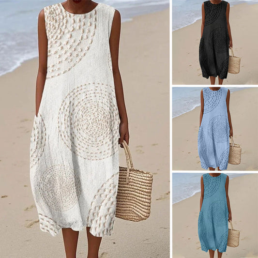 🌿[S-4XL]🌸Hímzett pántnélküli strand ruha✨