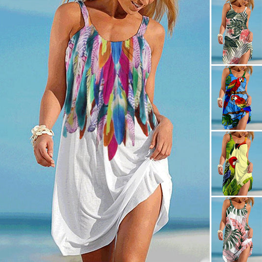 🔥👗【S-4XL】🌈Városi Styl nyomtatott hosszú ruha