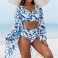 【S-2XL】🏖️👙Női 3 részes bikiniszett takarófelsővel