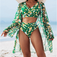 【S-2XL】🏖️👙Női 3 részes bikiniszett takarófelsővel