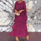 🔥[S-4XL]👗Elegáns emeletes fodros sifon Maxi ruha🌞❤️